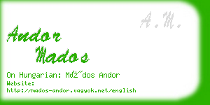 andor mados business card